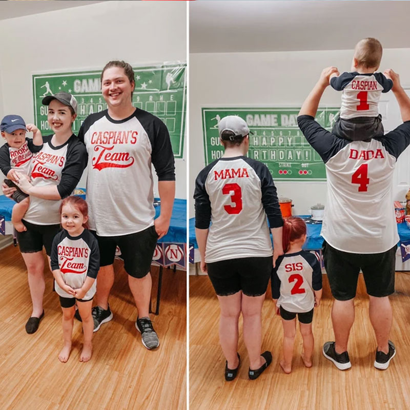 Matching 1st Birthday Family Baseball Shirts