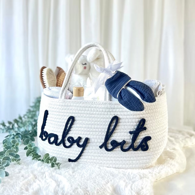 Baby Nappy Basket Nursery Storage Baby Shower Gift