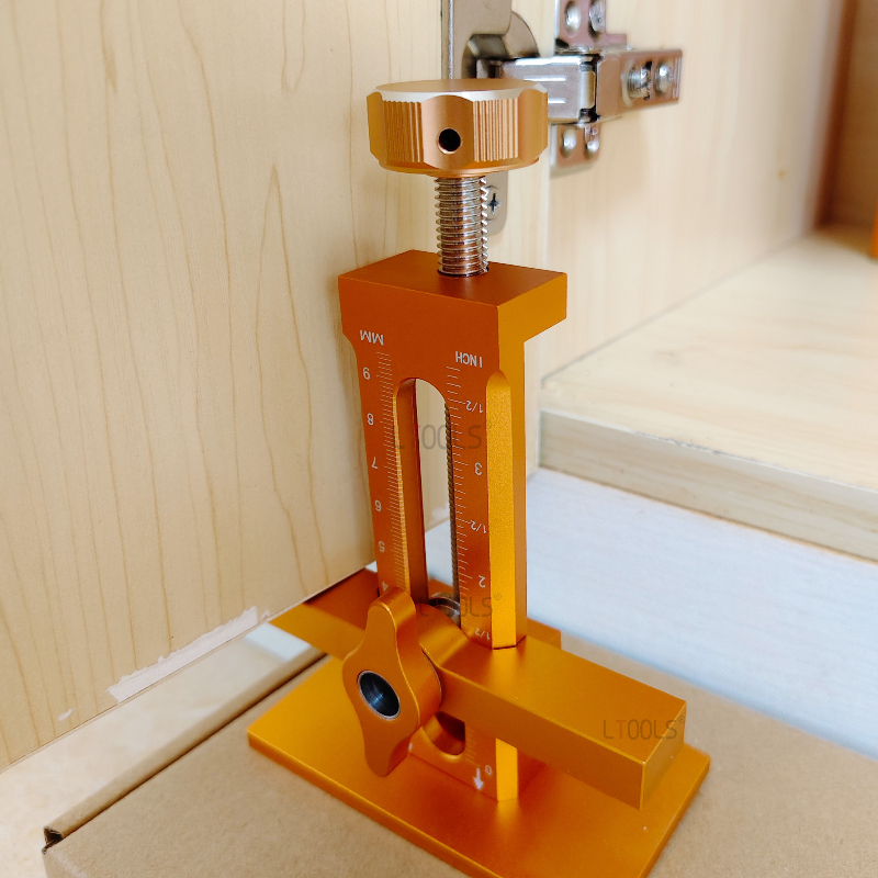 Woodworking Cabinet Door Installation Jig,Door Panel Installation Rebounding Device Drilling Tool 2 in 1 Quick Positioning Tool