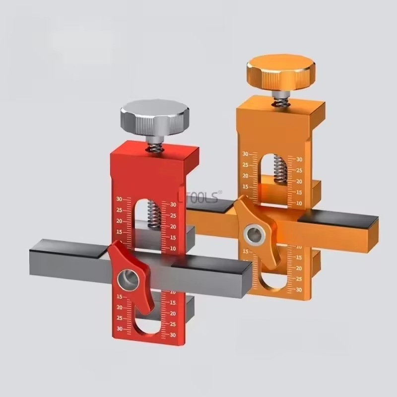 2 in 1 Cabinet Door Installation Positioner, 6/8/10mm Rebounder Punched Mounting Jig Wardrobe Cabinet Door Panel Installation