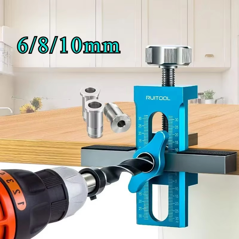 New Cabinet Door Mounting Jig Locator Quick Positioning Hole Opening Tool Adjustable Aluminum Alloy Cabinet Portable Tools