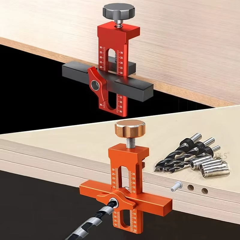 2 in 1 Cabinet Door Installation Positioner, 6/8/10mm Rebounder Punched Mounting Jig Wardrobe Cabinet Door Panel Installation