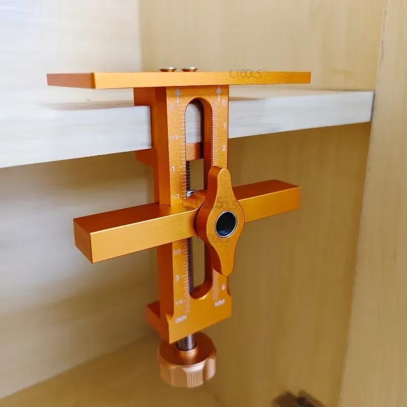 Woodworking Cabinet Door Installation Jig,Door Panel Installation Rebounding Device Drilling Tool 2 in 1 Quick Positioning Tool