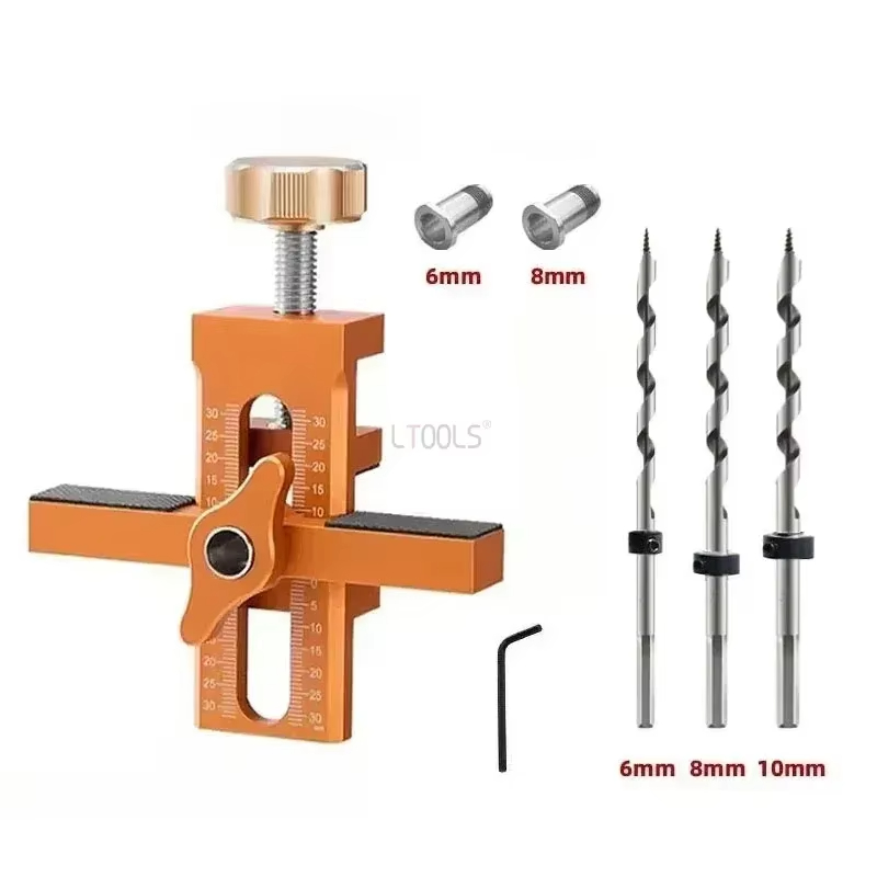 6/8/10mm Drills 2 in 1 Aluminum Alloy Cabinet Door Installation Positioner Rebounder Punched Mounting Jig Cabinet Door Panel