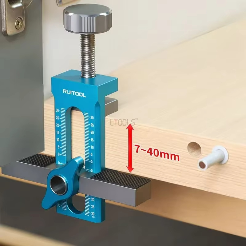 New Cabinet Door Mounting Jig Locator Quick Positioning Hole Opening Tool Adjustable Aluminum Alloy Cabinet Portable Tools