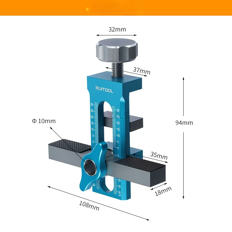 New Cabinet Door Mounting Jig Locator Quick Positioning Hole Opening Tool Adjustable Aluminum Alloy Cabinet Portable Tools