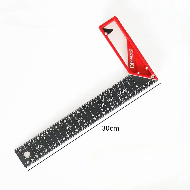 90 Degree Right Angle Ruler Fixed-point Ruler Multifunctional Stainless Steel Woodworking Tool 25/30/40cm High-precision Crank