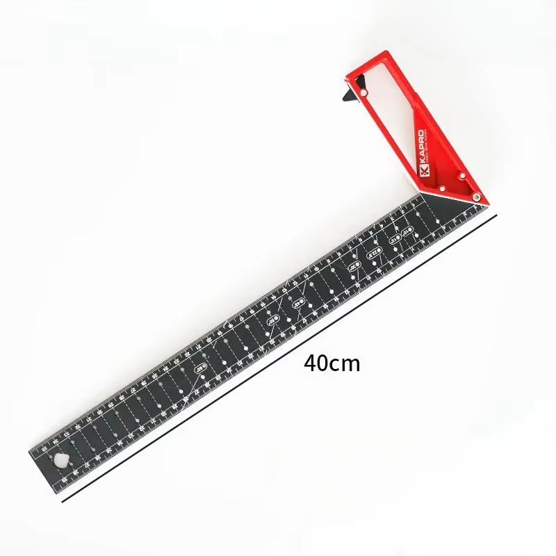 90 Degree Right Angle Ruler Fixed-point Ruler Multifunctional Stainless Steel Woodworking Tool 25/30/40cm High-precision Crank