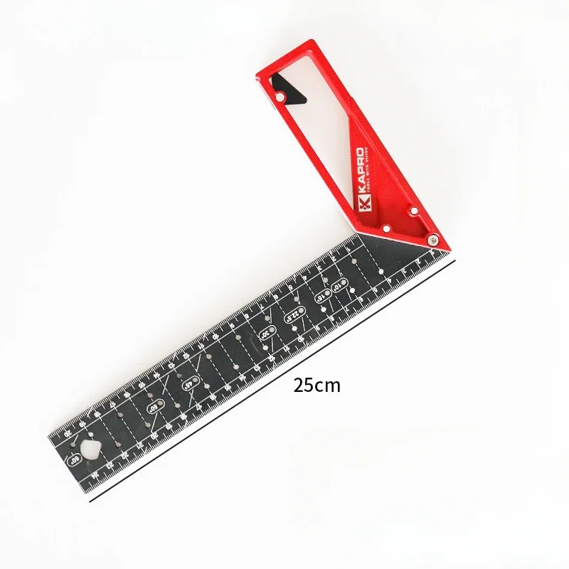 90 Degree Right Angle Ruler Fixed-point Ruler Multifunctional Stainless Steel Woodworking Tool 25/30/40cm High-precision Crank