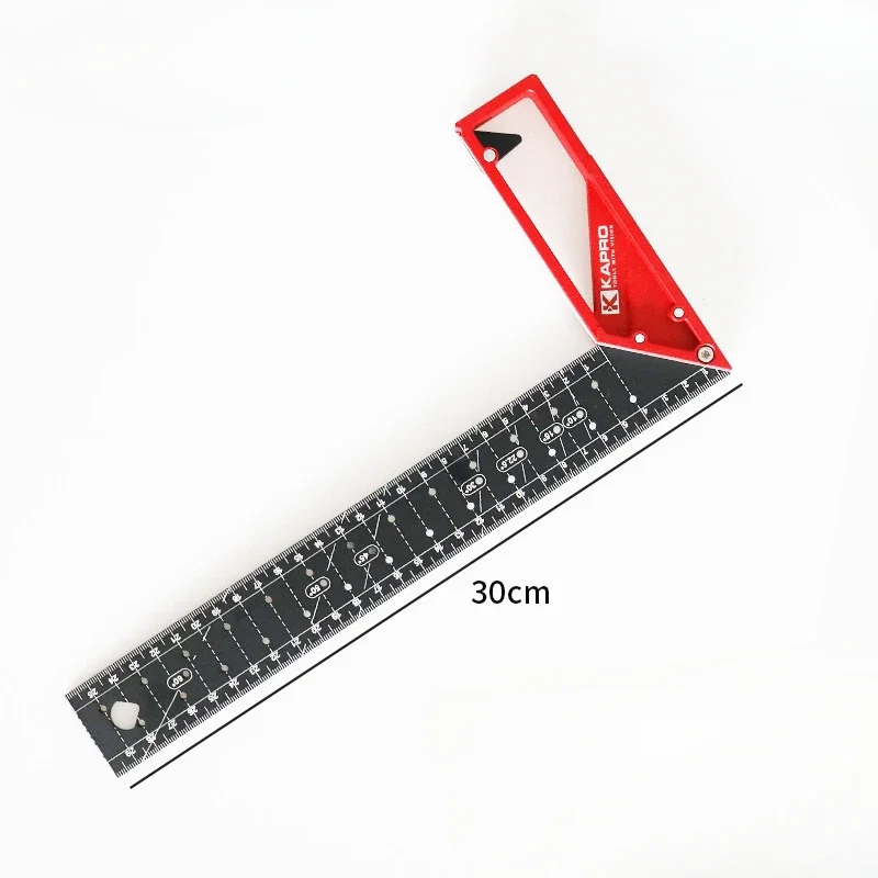 90 Degree Right Angle Ruler Fixed-point Ruler Multifunctional Stainless Steel Woodworking Tool 25/30/40cm High-precision Crank