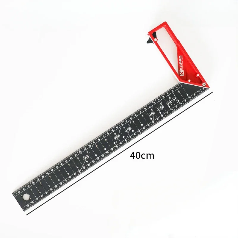 90 Degree Right Angle Ruler Fixed-point Ruler Multifunctional Stainless Steel Woodworking Tool 25/30/40cm High-precision Crank