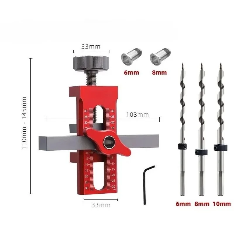 2 in 1 Cabinet Door Installation Positioner, 6/8/10mm Rebounder Punched Mounting Jig Wardrobe Cabinet Door Panel Installation