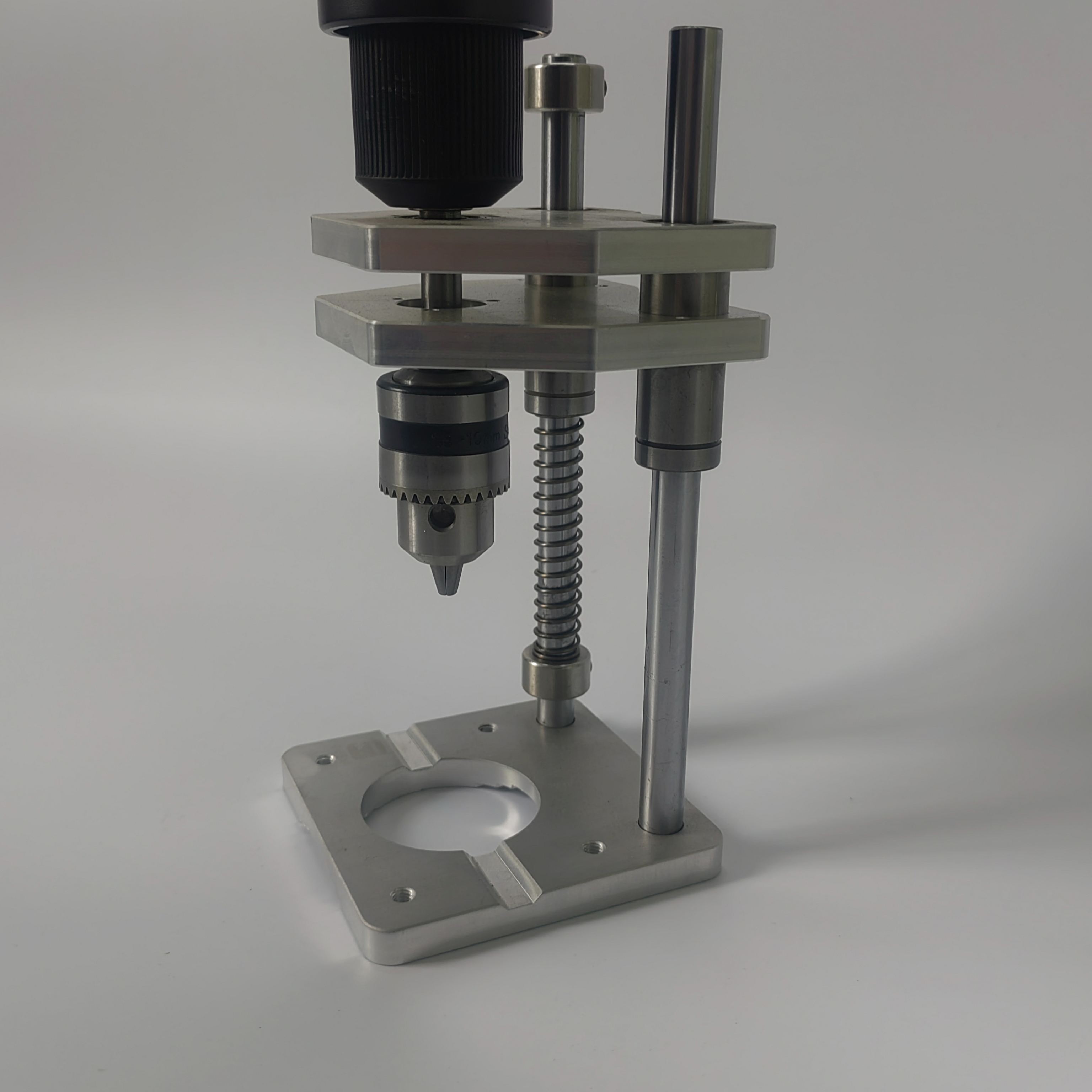 Precision Vertical Drill Guide for Handheld Drills | Aluminum Profile & Woodworking Drill Press Stand