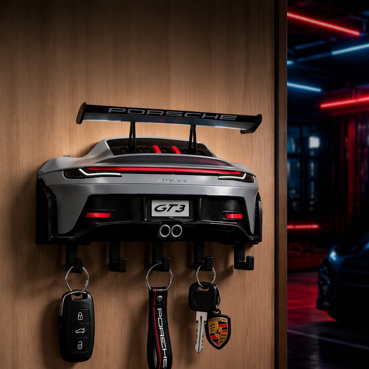 Racing Style Rear Wing Key Holder – Premium Sports Car Themed Gift for Men, Holiday Decor & Entryway Key Organizer
