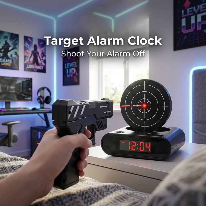 Interactive Target Alarm Clock – Shoot-to-Turn-Off Digital Alarm Clock for Heavy Sleepers