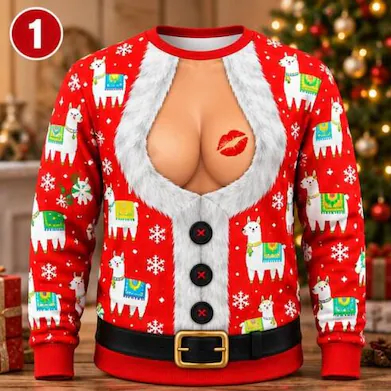Funny Elf Body Christmas Sweater – Novelty Christmas Sweater for Men, Ugly Christmas Party Outfit