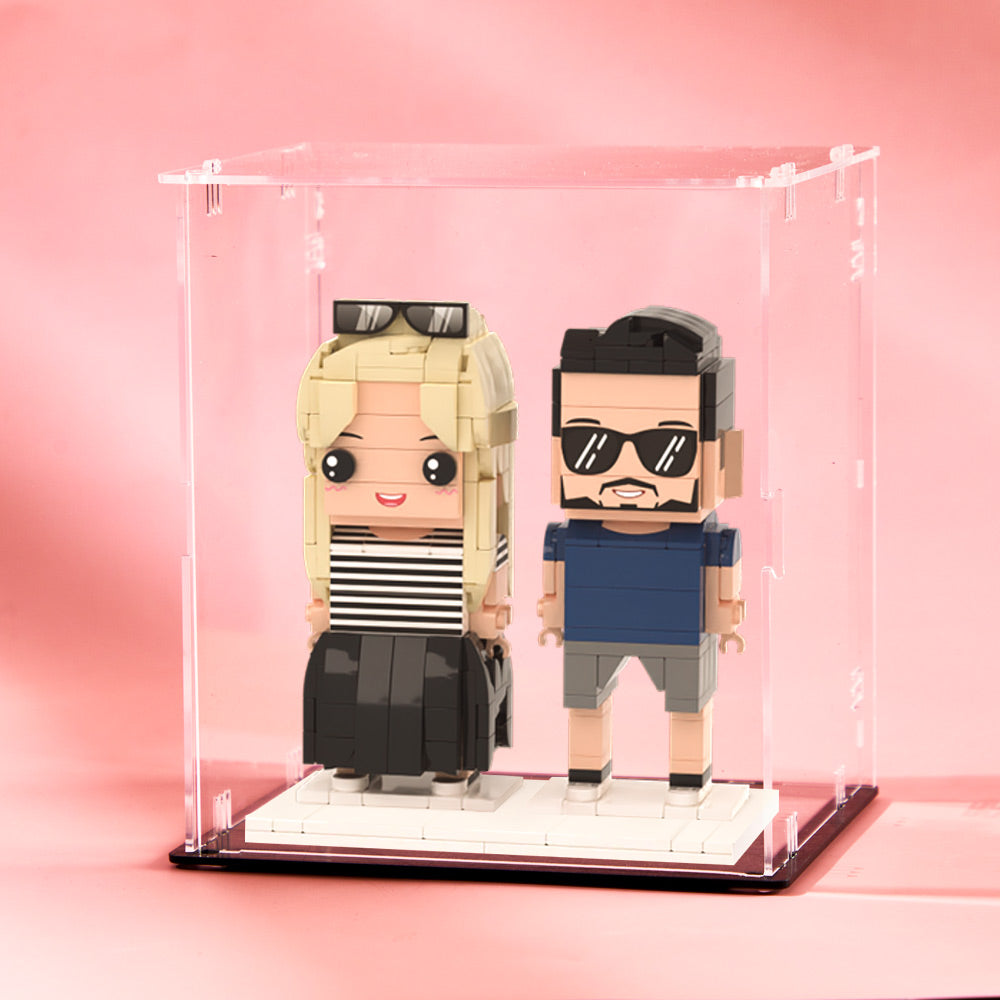 (No Brick Figures) 2 People Brick Figure Acrylic Anti-dust Cover