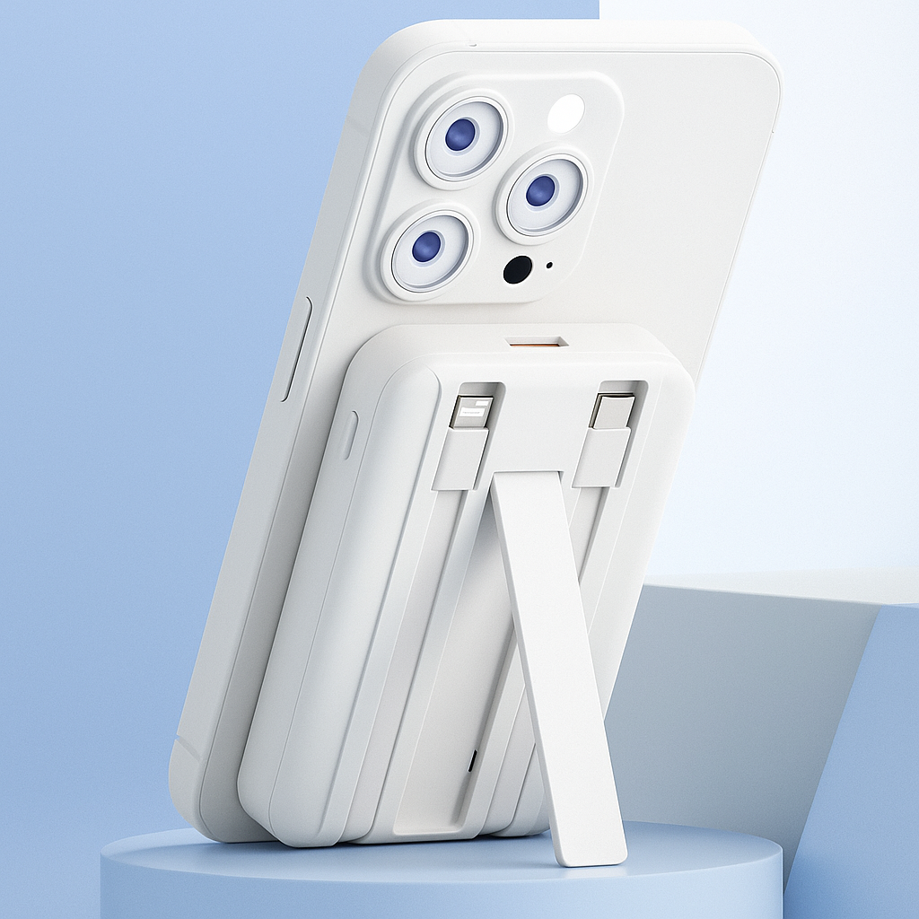 Outdoor Magnetic Wireless Power Bank with Built-in Cable, 10000/20000mAh, Fast Charging Stand