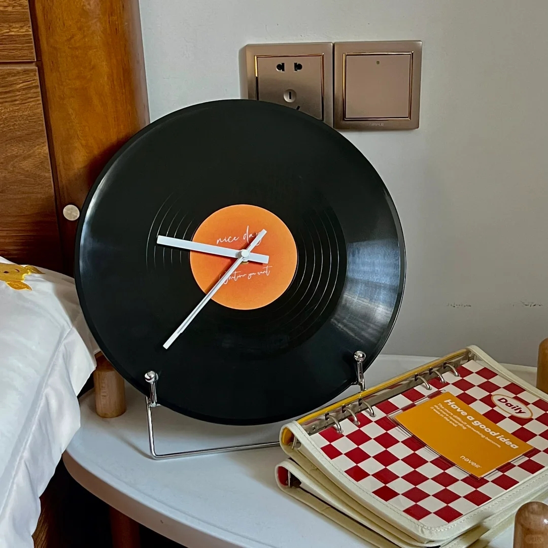 Personalized Vinyl Record Wall Clock Custom Photo or Text Music-Inspired Decor