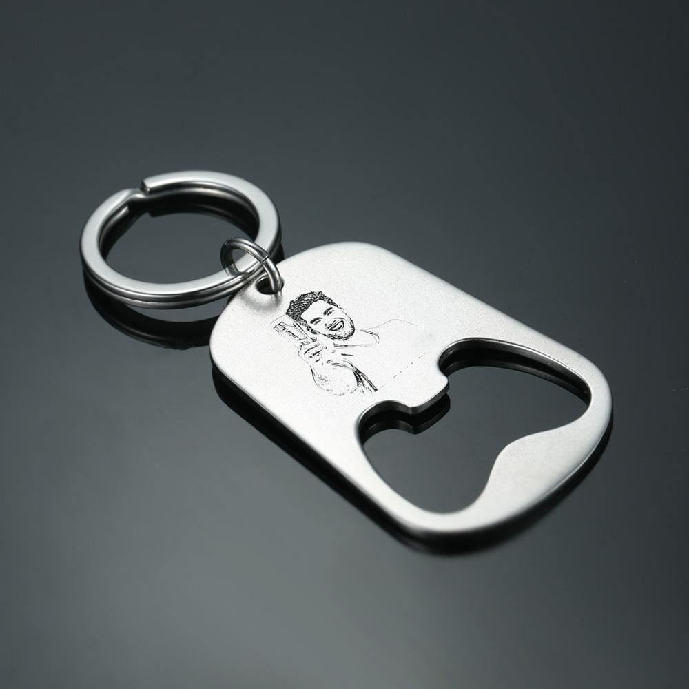 Custom Photo Engraved Keychain | Oktoberfest Beer Bottle Opener