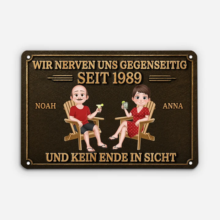 We Get on Each Other's Nerves – Personalized Gifts for Couples | Cartoon Door Sign