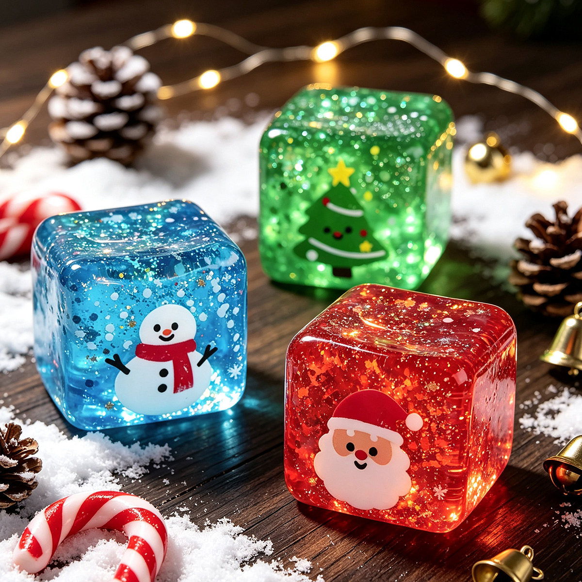 Christmas Slow-Rising Squeeze Cube – Festive Soft Squeeze Toy, Fun Gift for Kids & Adults