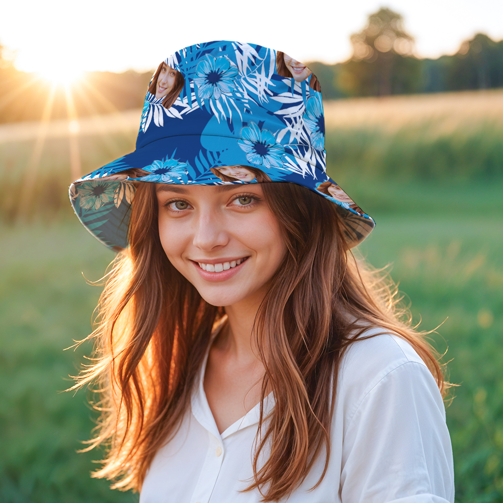 Tropical Blues-Custom Unisex Bucket Hat
