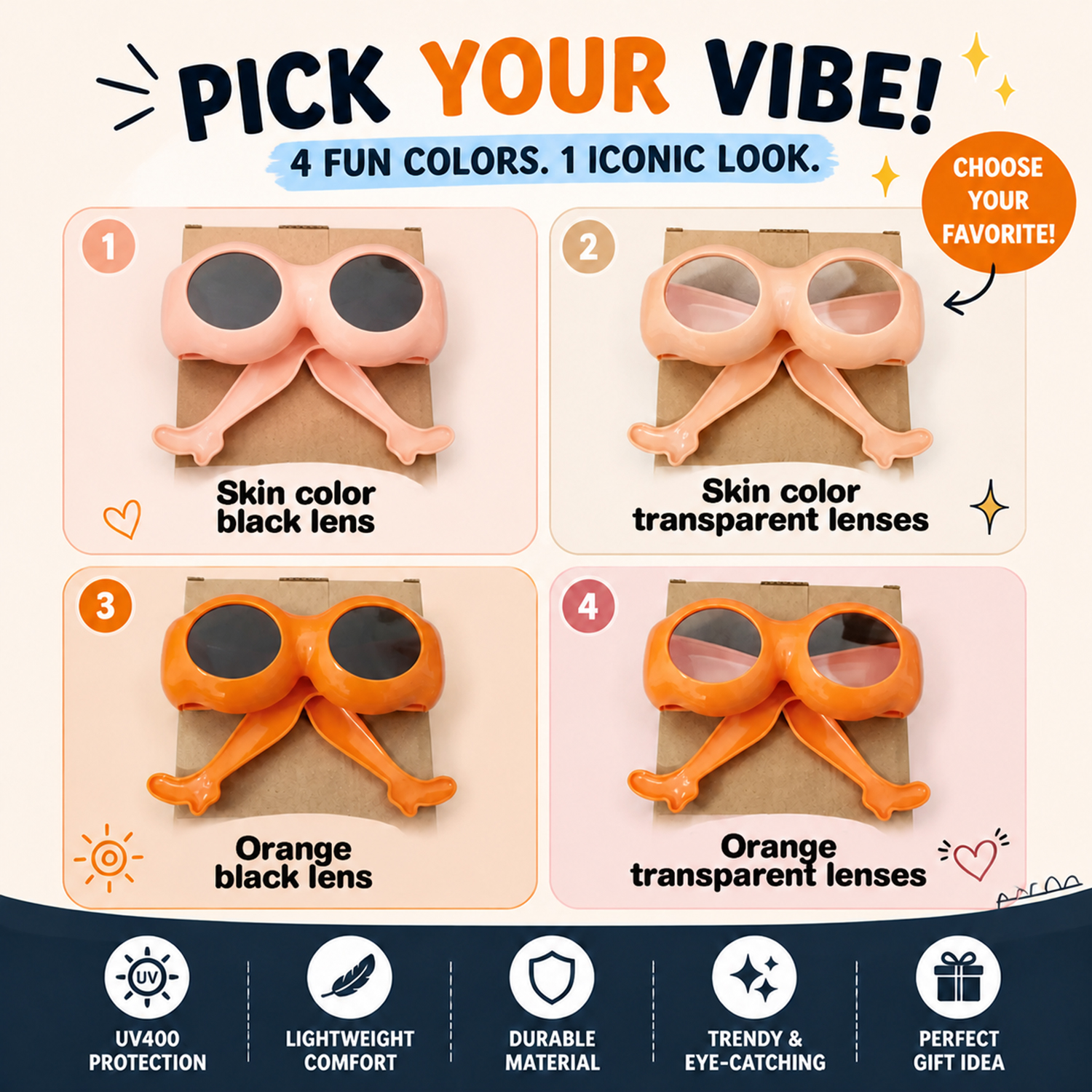 Funny Hiking Legs & Butt Novelty Sunglasses – Creative Outdoor Party Eyewear for Travel, Festivals and Costume Fun