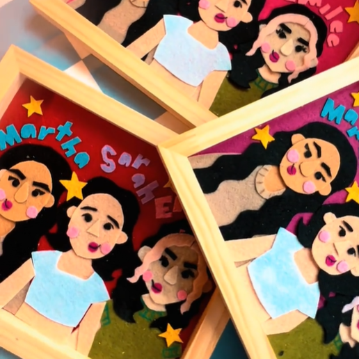 DIY Custom Collage Portrait Framed Art – Personalized Handcrafted Paper & Fabric Photo Cutout, Unique Birthday, Anniversary & Bestie Gift
