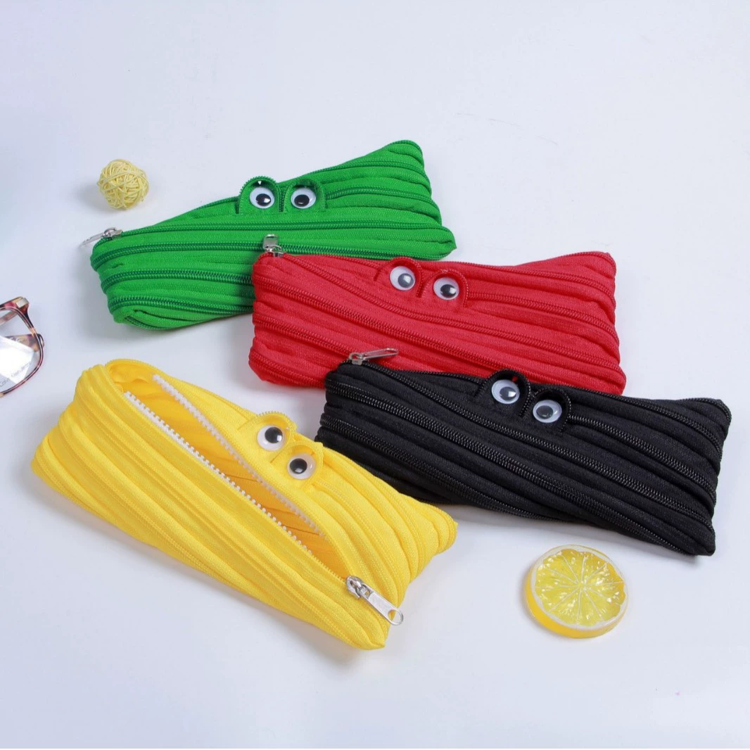Cute Monster Zipper Pencil Case Funny Creative Student Pen Pouch