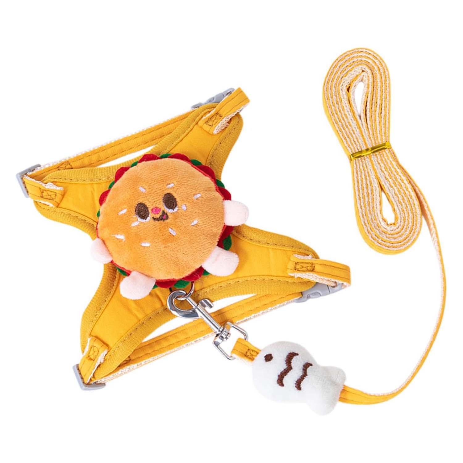 Cute Food-Themed Pet Harness Set – French Fry, Toast & Burger Designs for Small Dogs & Cats, Perfect Gift for Pet Lover