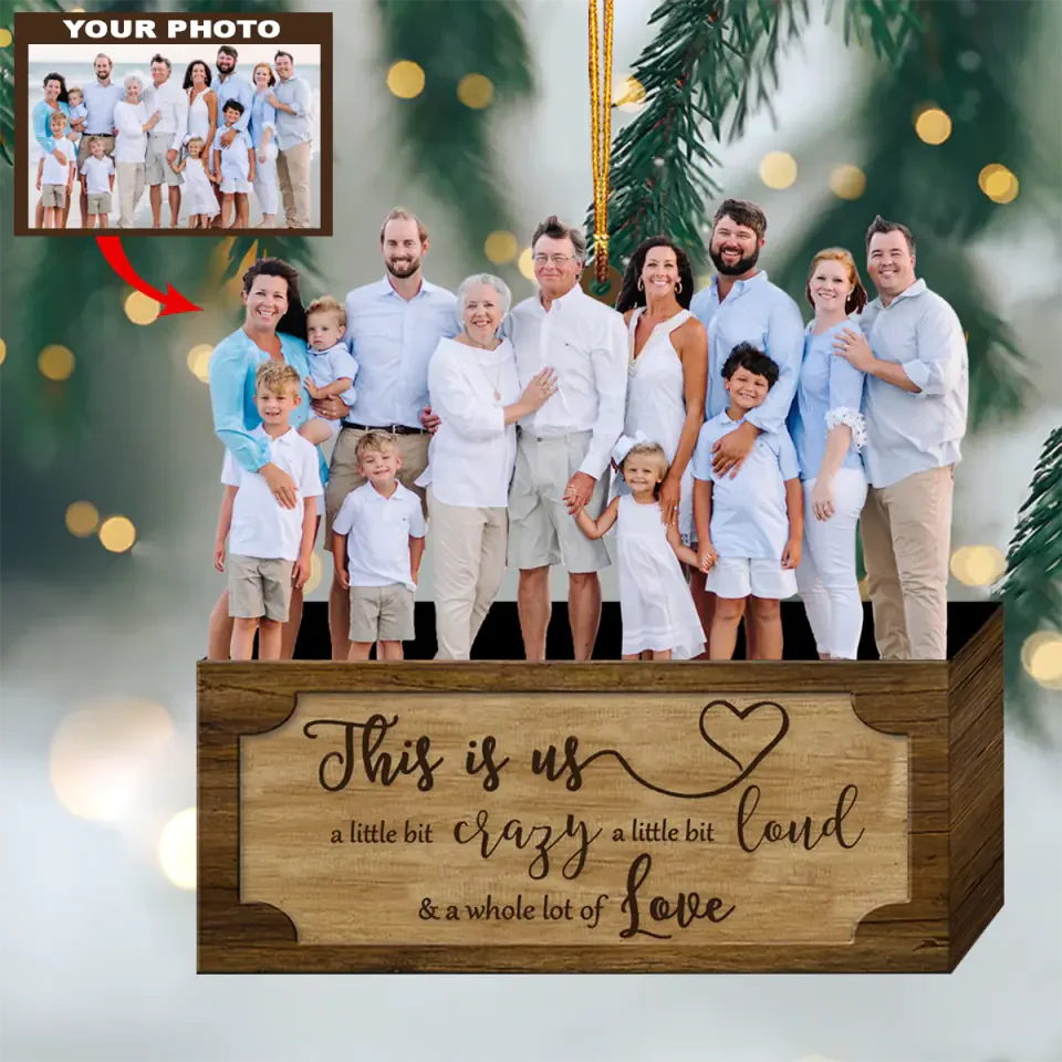 Customized Photo Ornament Family Forever V4 - Personalized Photo Mica Ornament - Christmas Gift For Family Members