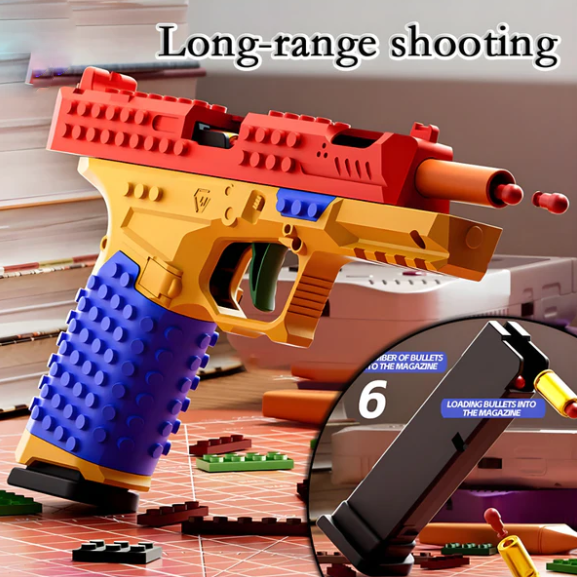 Buildable Brick-Style Blaster Cut Shoot Toy