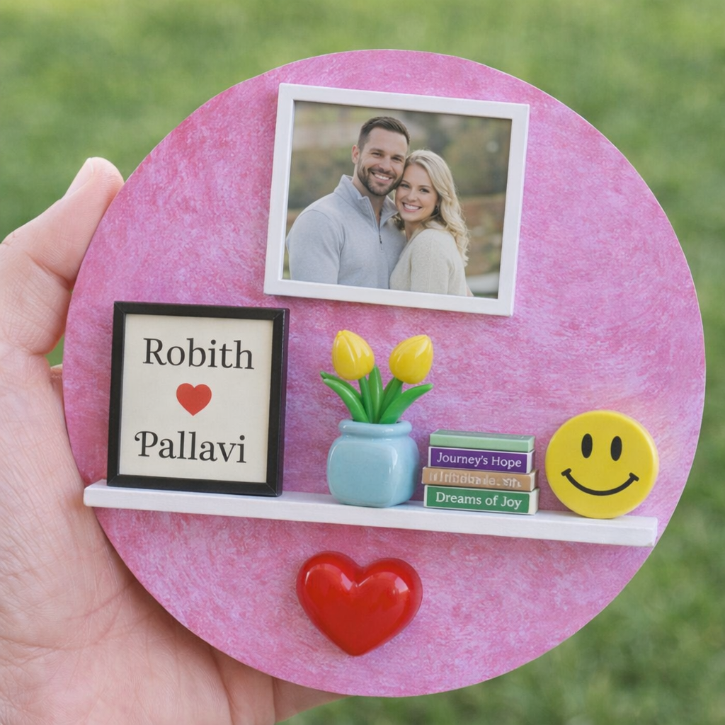 Custom Photo & Message Miniature Shelf Design Valentine's Day Gift, Personalized Couple Keepsake