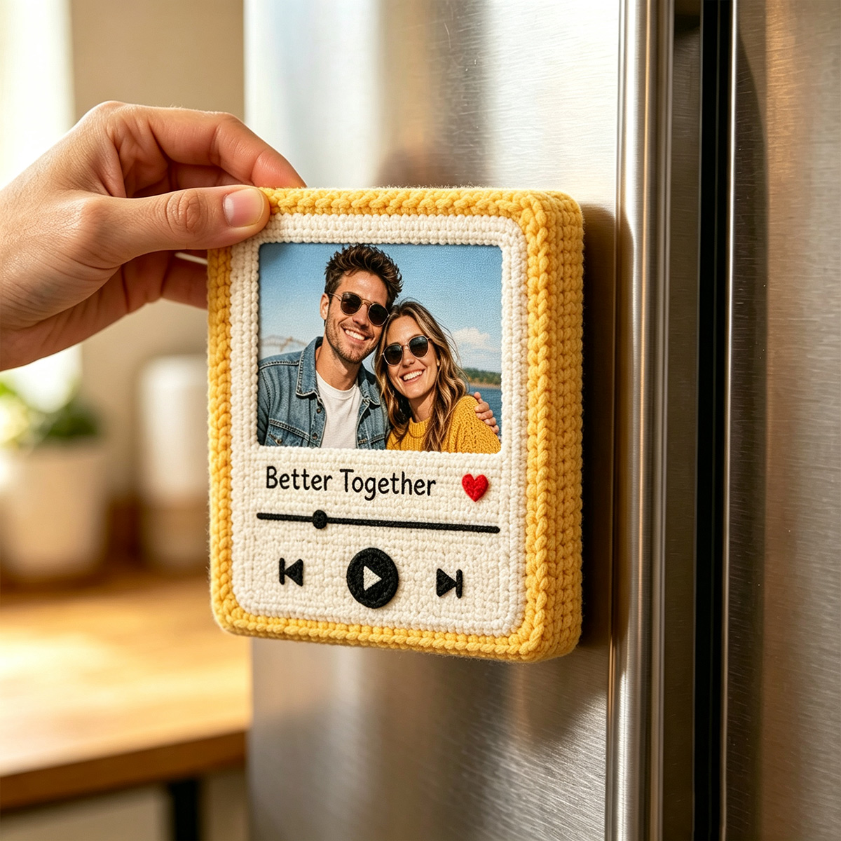 Personalized Music Player Fridge Magnet, Custom Photo Keepsake Magnet for Cherished Memories & Creative Home Decor