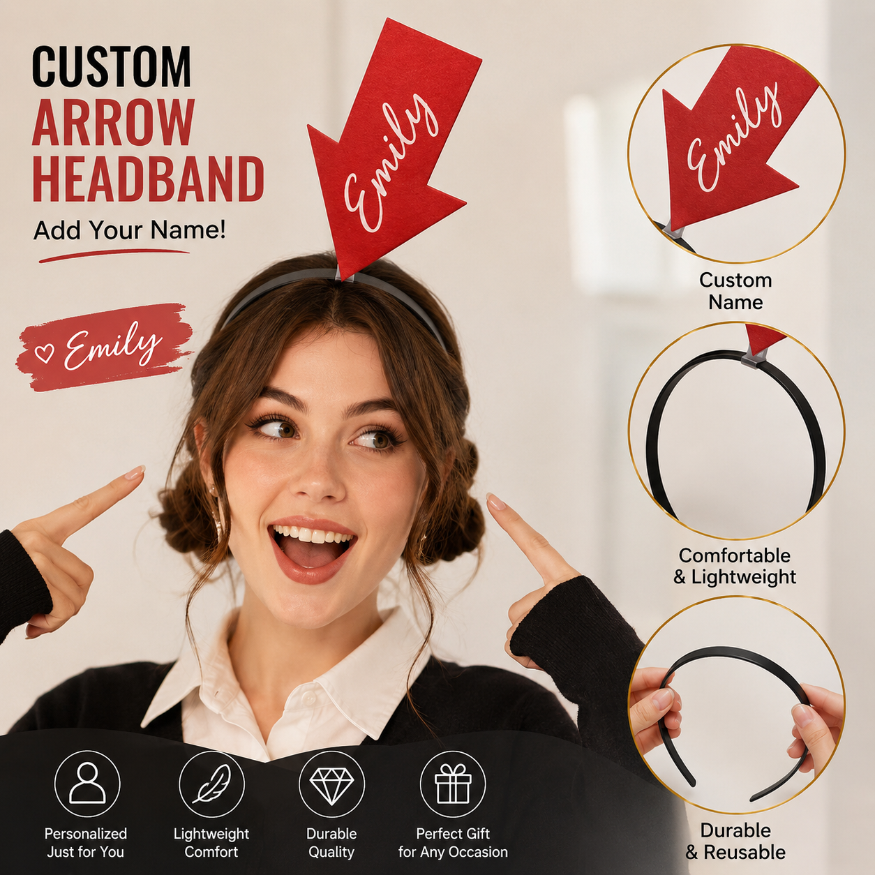 Funny Arrow Headband – Creative Novelty Hair Accessory for Parties, Cosplay and Photo Props