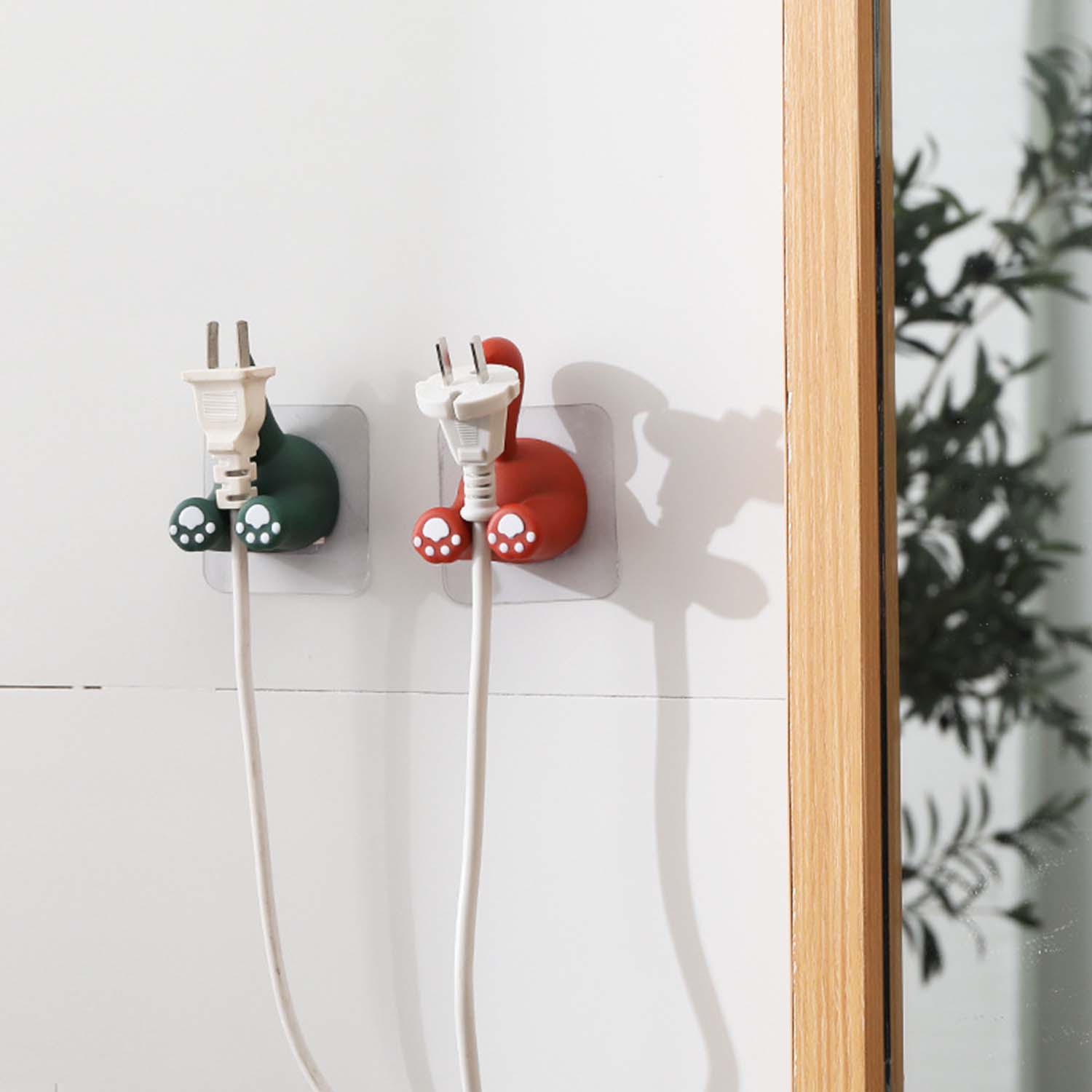 Cute Animal Tail Toothbrush Holder, Creative Wall-Mounted Toothbrush Organizer Hook for Bathroom