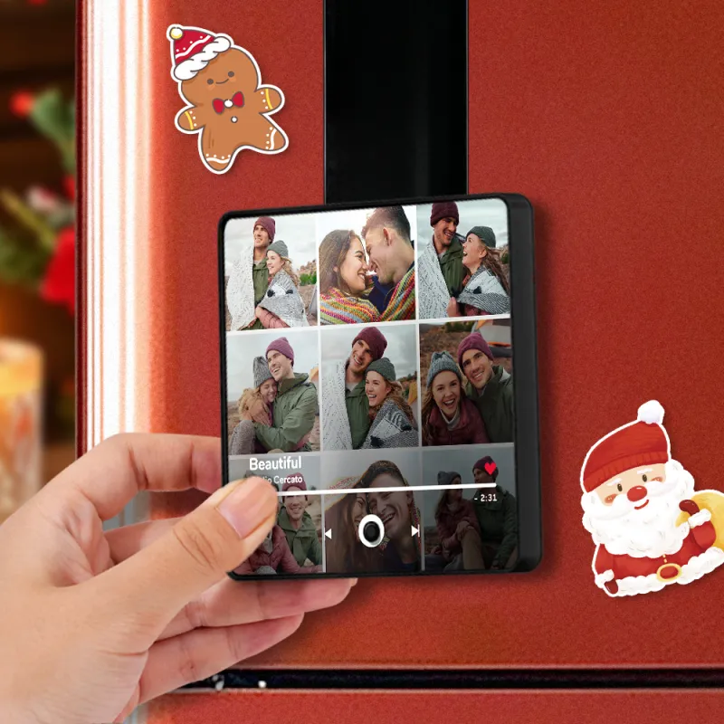 Personalized  Photo Music Fridge Magnet Christmas Gifts for Lovers Personalized Music Magnets Can Play Songs Christmas Gift