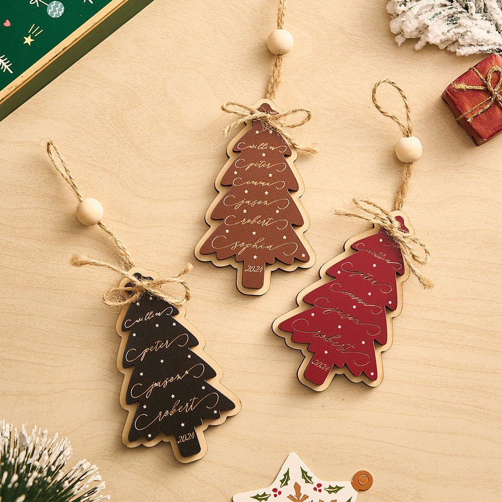 Personalized Family Christmas Ornament Christmas Tree with Family Names Ornament - MyHawaiianShirts