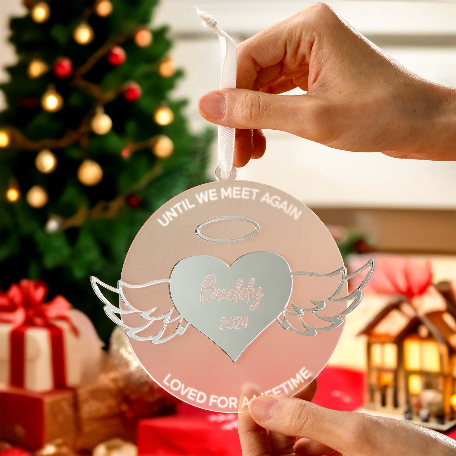 Personalized Wing Ornament Memorial Christmas Ornament Meaningful Christmas Gifts - MyHawaiianShirts