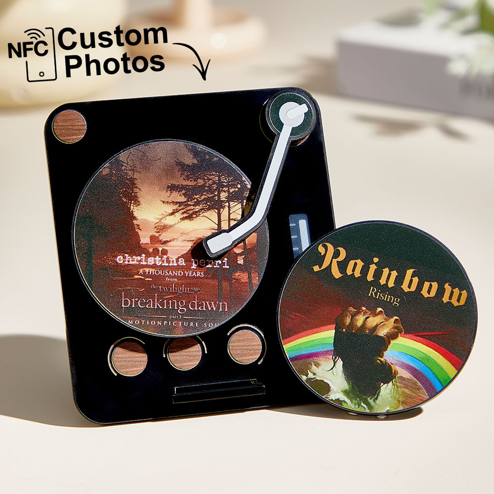 Mini Disk CD Player Stand for Scannable NFC Music Disk Replaceable Disks, 1-3 Disks Optional