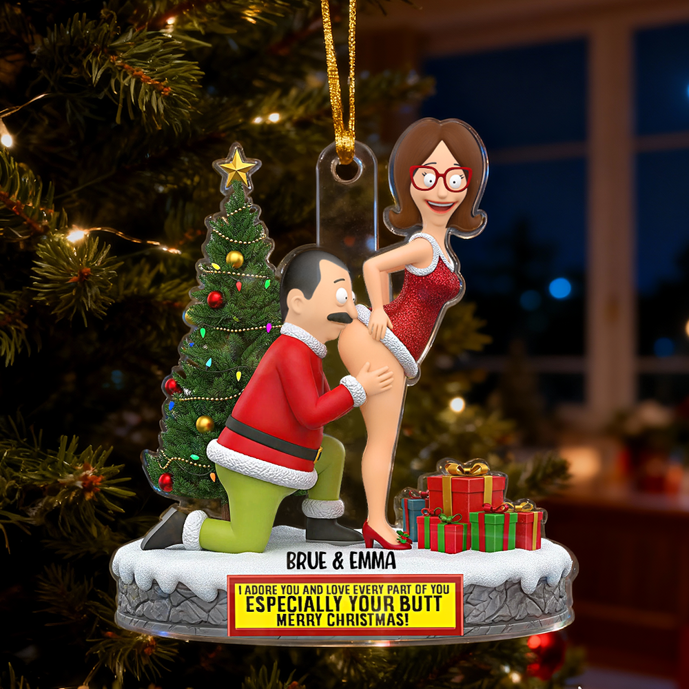 I Adore You Festive Kiss Couple Ornament Personalized Christmas Gift for Couples