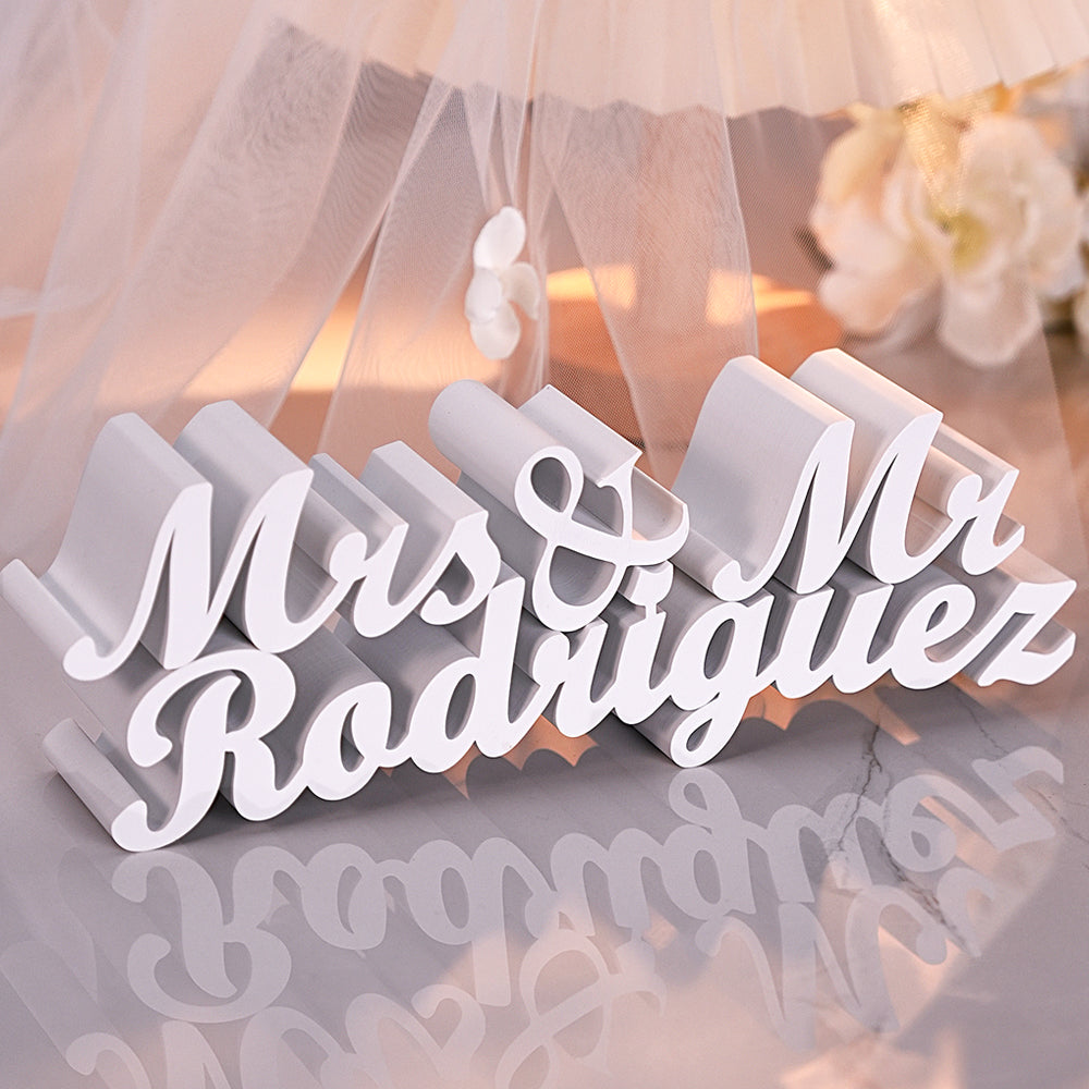 Personalized 3D Print Last Name Sign Custom Wedding Family Name Sign Wedding Tabletop Centerpieces for Wedding and Home - MyHawaiianShirts