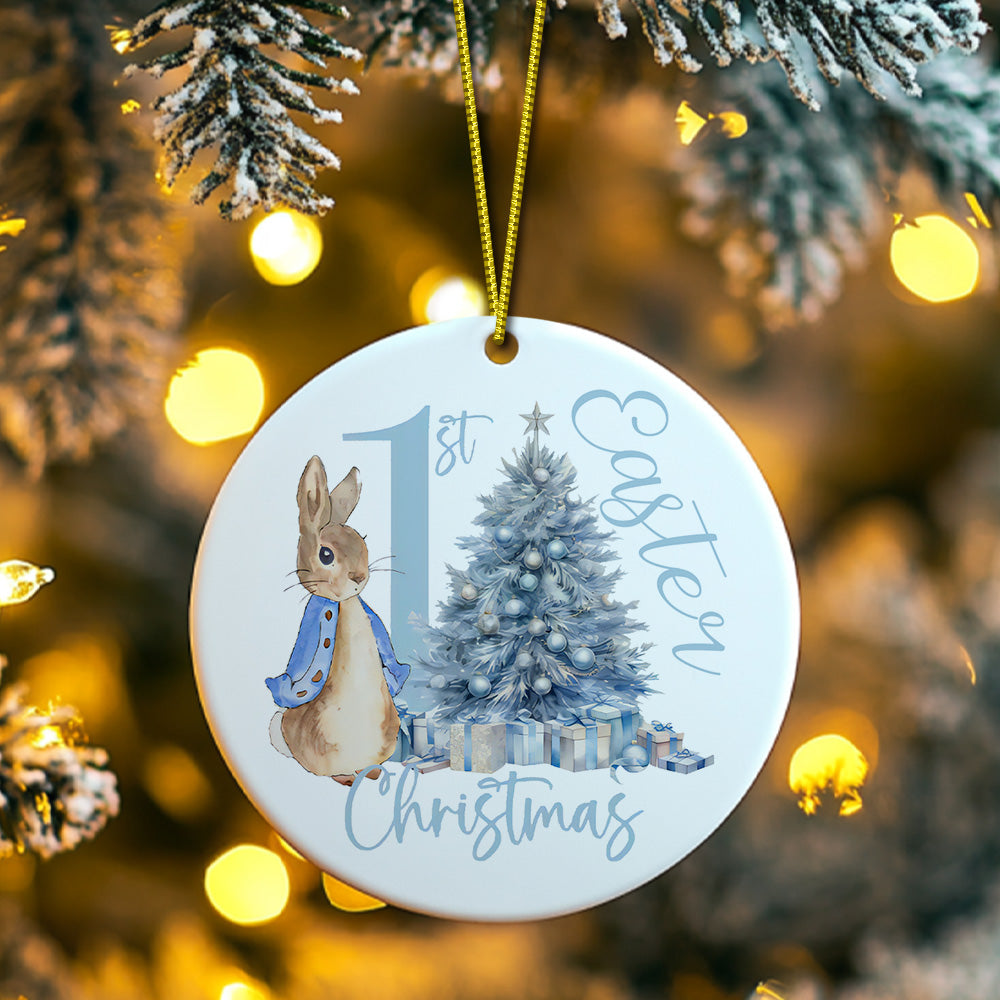 Personalized Baby's First Christmas Ornament Cute Rabbit Ornament for New Baby Christmas Gift - Get Photo Blanket