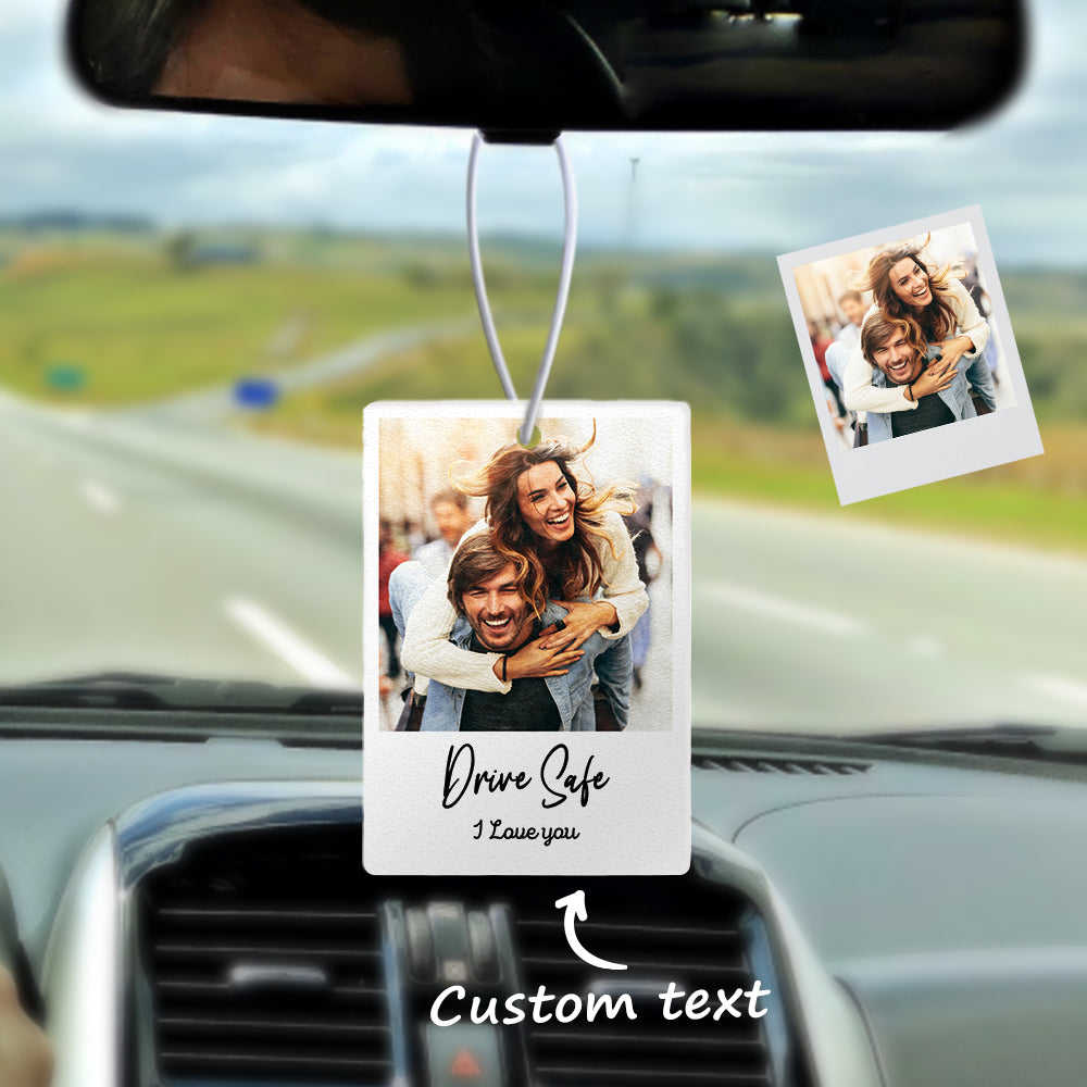 personalized Photo Car Air Freshener Rearview Mirror Ornament Air Freshener Drive Safe Gifts for Him - MyFaceTshirt