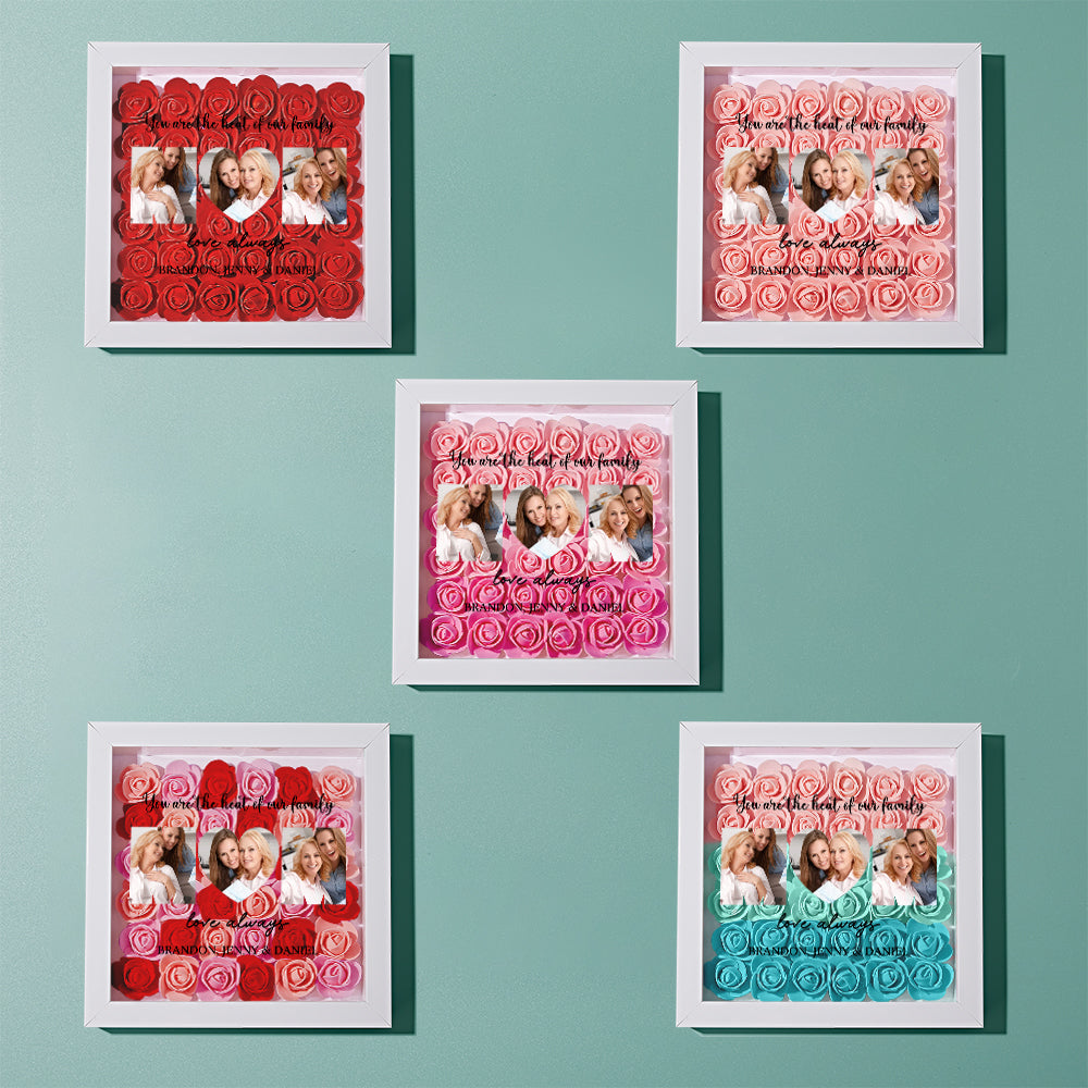 Custom Photo Flower Shadow Box Personalized Flower Shadowbox Frame Mother's Day Gift - makephotopuzzleuk