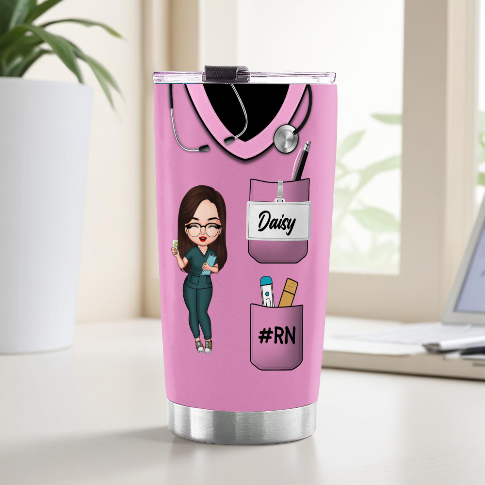 Personalized Tumbler Cup For Nurse Custom Name & Image - Nurse Nutrition Facts