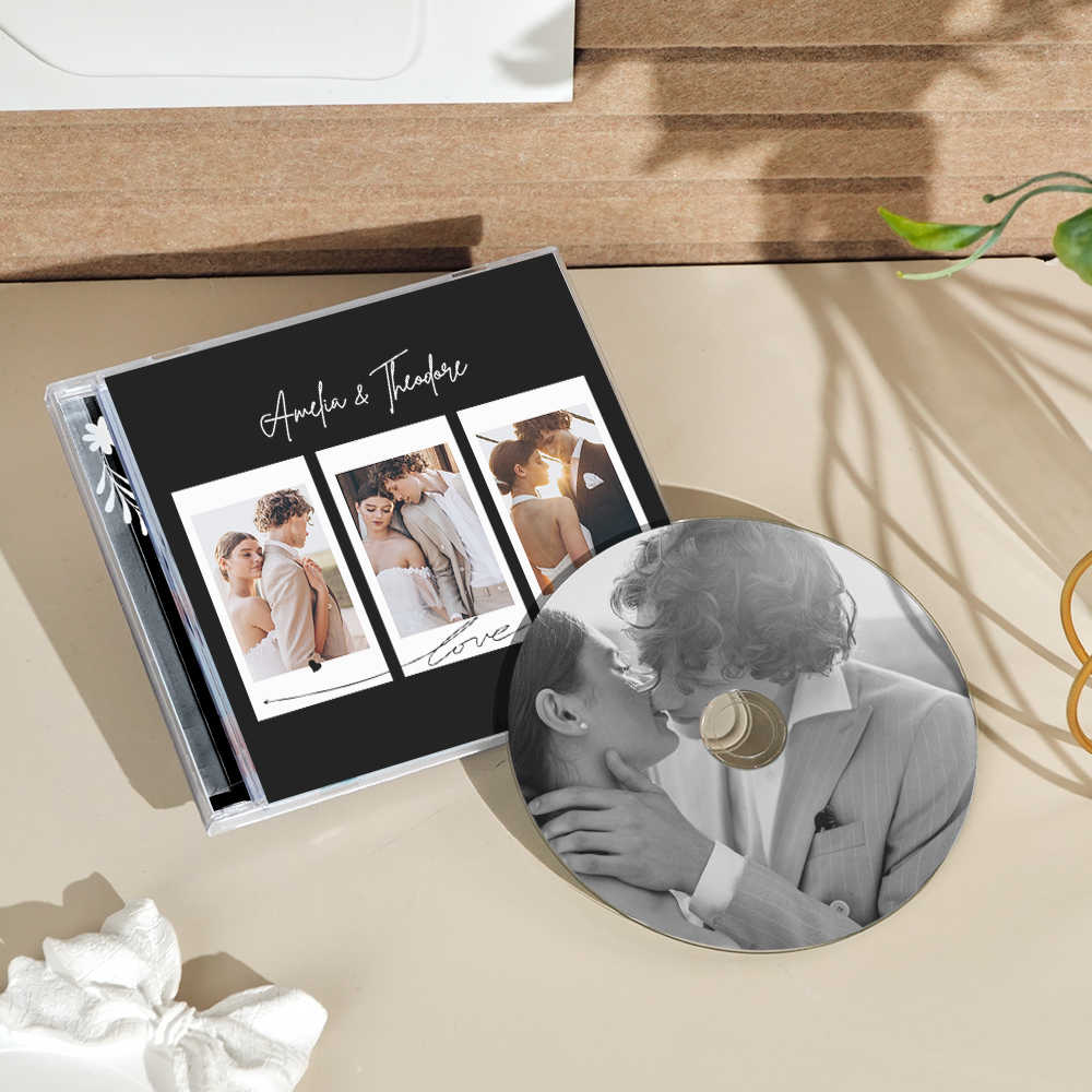 Photo CD Custom Mixtap CD Anniversary Gift With 5/10/16 Songs Photo CD & Jewel Case Wedding Gift