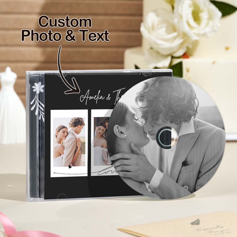 Photo CD Custom Mixtap CD Anniversary Gift With 5/10/16 Songs Photo CD & Jewel Case Wedding Gift
