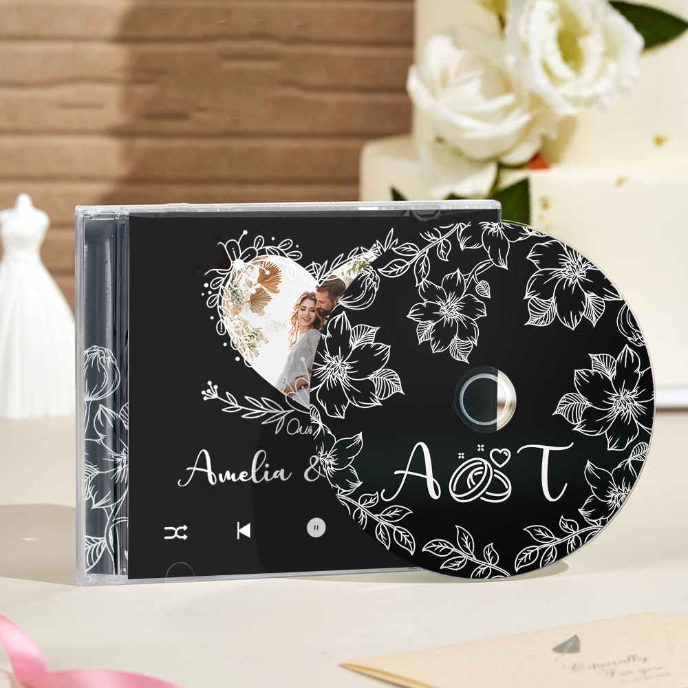 Custom Photo CD & Jewel Case CD Mixtape Music Gift With Custom 5/10/16 Songs Wedding Gift